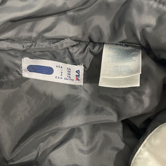 Fila Puffer Jacket XXL Zip Pocket Color Block Street Wear Tennis Euro Red Blue - Picture 9 of 15